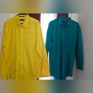 Eddie Bauer Classic Fit Mens XL & JF J. Ferrar Slim XL (17-17½) Button Up Shirts